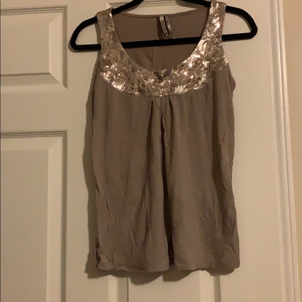 Silver Sequined Tank
